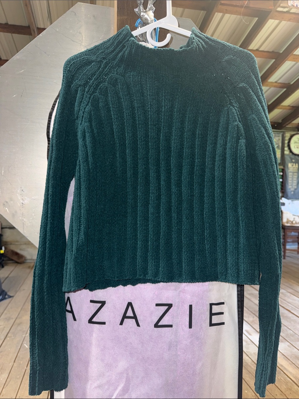 American Eagle Outfitters Dark Teal Ribbed Crew Neck Sweater